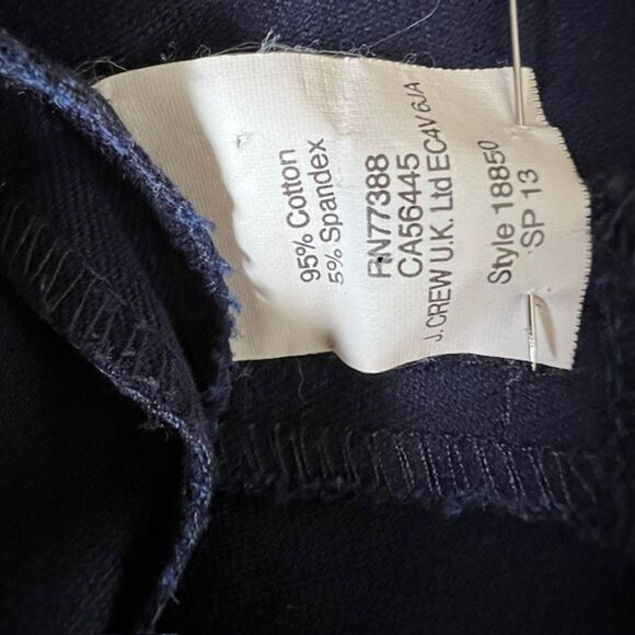 J.CREW J CREW NAVY BLUE MINNIE SKINNY SLIM LEG TROUSER PANTS SIDE ZIP SIZE 8 - Picture 7 of 8